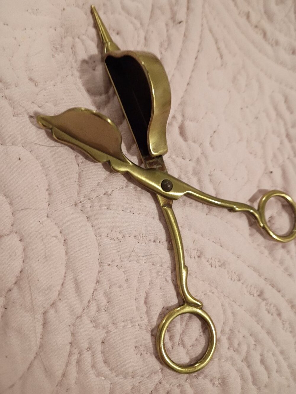 Antique Candle Wick Trimmer Snuffer Solid Brass Scissors
